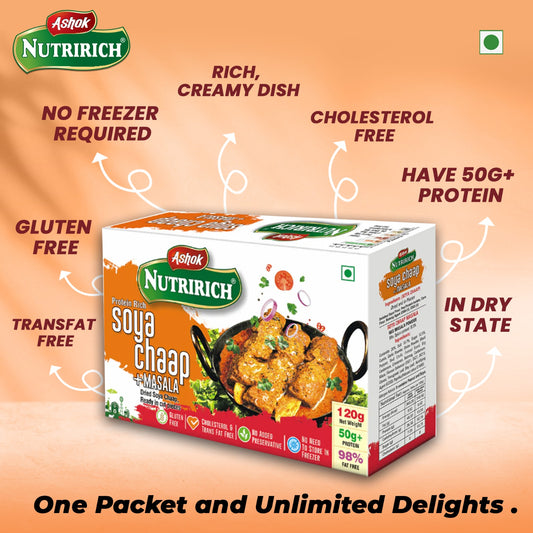 Ashok Nutririch Soya Chaap 120g (With Chicken Gravy Masala)