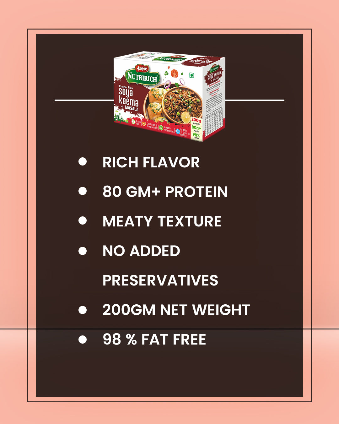 Ashok Nutririch Soya Keema With Keema Masala ,200g (combo pack)
