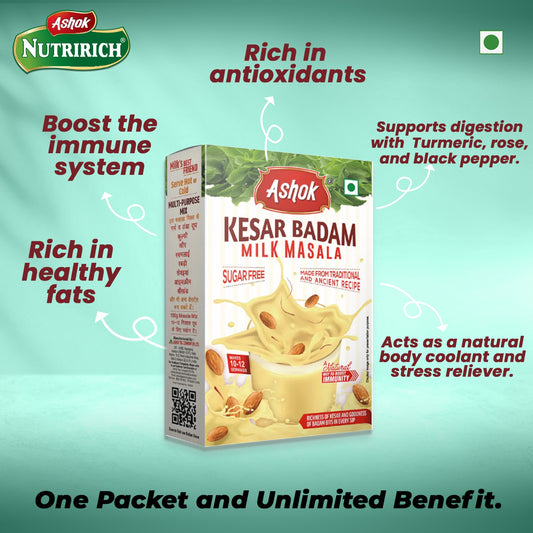 Ashok Kesar Badam Milk Masala,100g (Sugar Free)