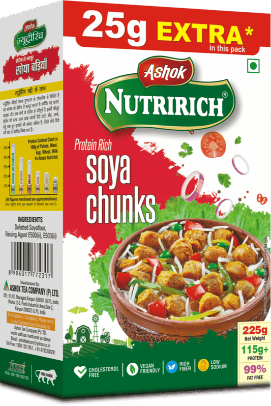 Nutririch Soya Chunks Box - 200 gm With Extra, 25 gm