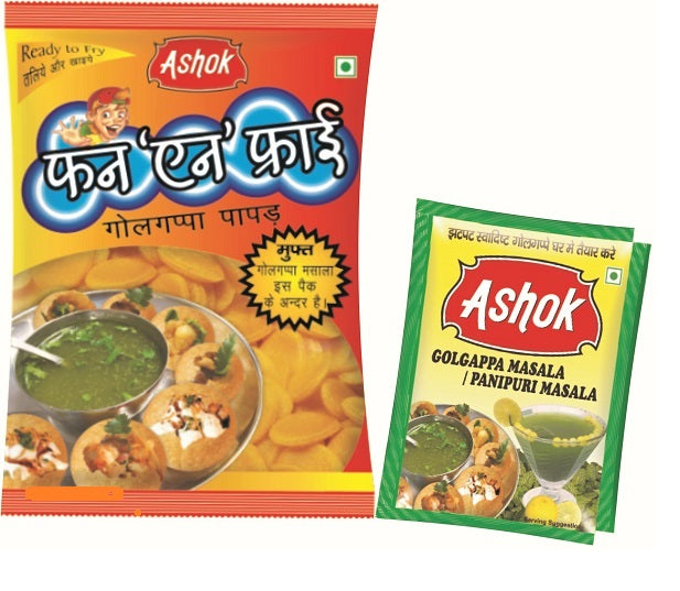 ASHOK NUTRIRICH Funnfry Golgappa/Pani Puri Papad/Panipuri Papad