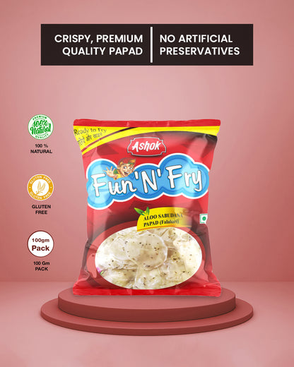 Ashok Fun-N-Fry Aloo Sabudana Falahari Papad 75g