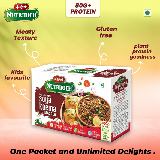 Ashok Nutririch Soya Keema With Keema Masala ,200g (combo pack)