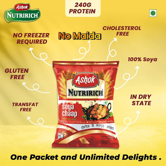 Ashok Soya Chaap 500g With 100g Biryani Masala  Zero Maida