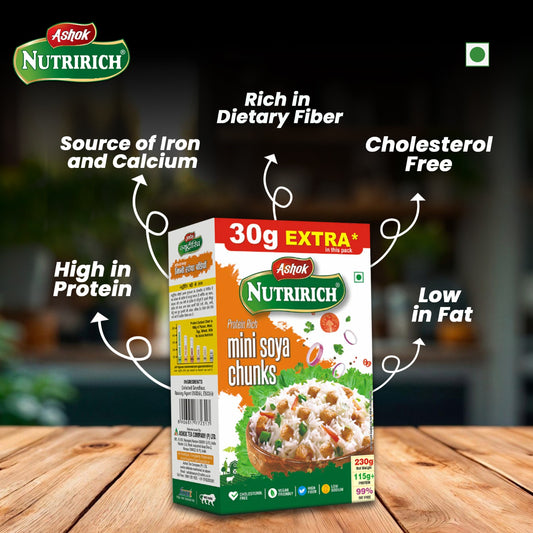 Ashok Nutririch Mini Soya Chunks Box - 200 gm With Extra, 30 gm