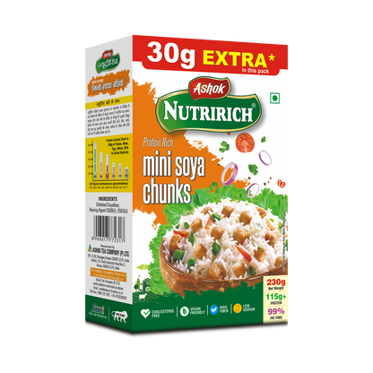 Ashok Nutririch Mini Soya Chunks Box - 200 gm With Extra, 30 gm